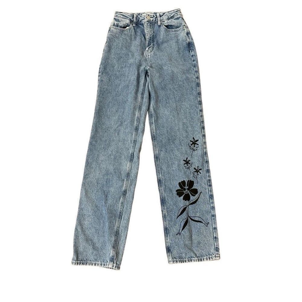 PacSun Eco Flower Light Blue Boyfriend Jeans Size 25